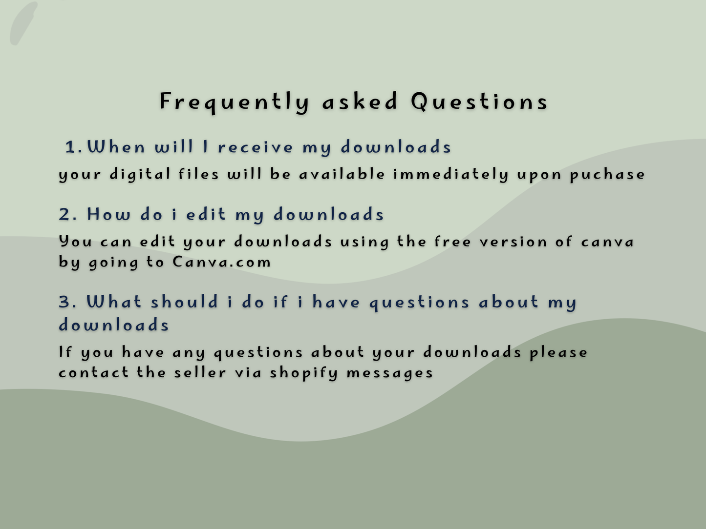 Homeschool planner FAQ text on a light green background