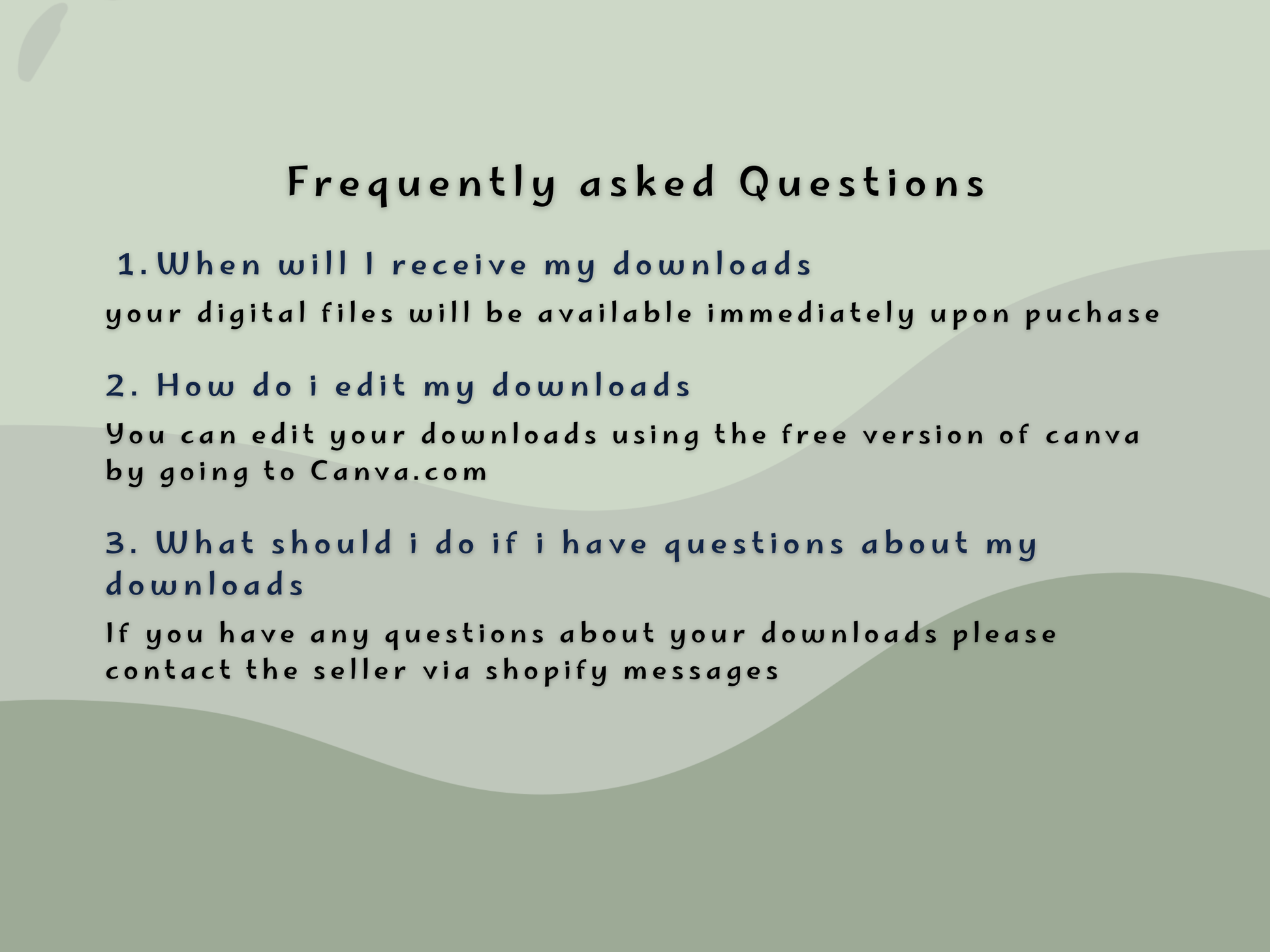 Homeschool planner FAQ text on a light green background