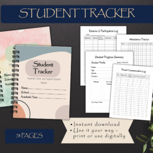 student tracker bundle (printable + fillable, 78 pages, 8.5×11)