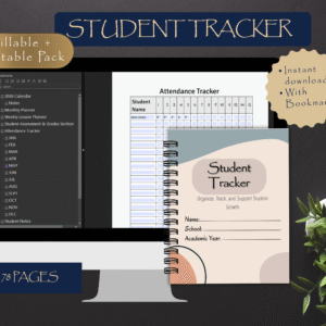 student tracker bundle (printable + fillable, 78 pages, 8.5×11)